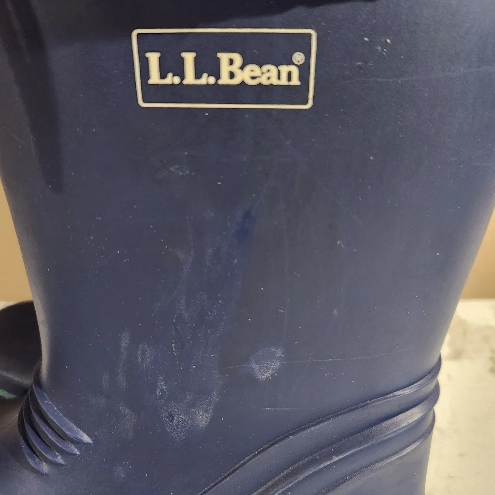 Vintage L.L Bean La Crosse Rubber Duck Rain Boots Blue USA MADE Kids Size 2